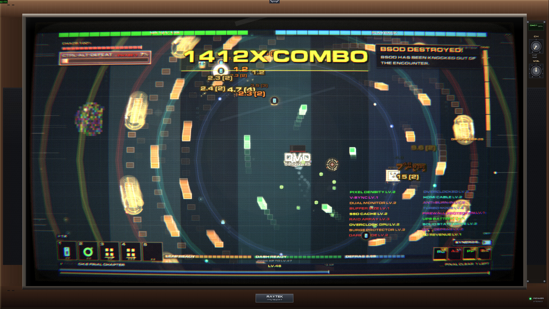 High-combo run with beam weapons and enemy packs.